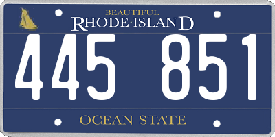 RI license plate 445851