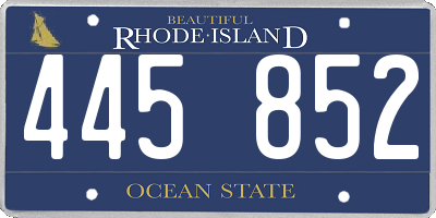 RI license plate 445852