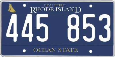 RI license plate 445853