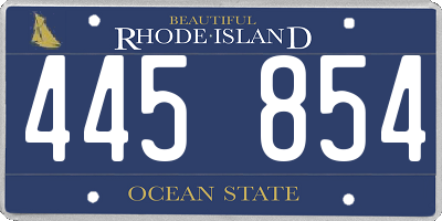 RI license plate 445854