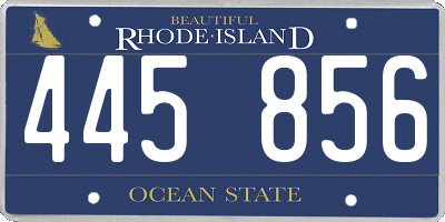 RI license plate 445856