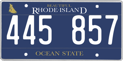 RI license plate 445857