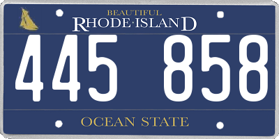 RI license plate 445858