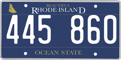 RI license plate 445860