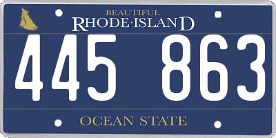 RI license plate 445863