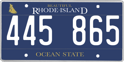 RI license plate 445865