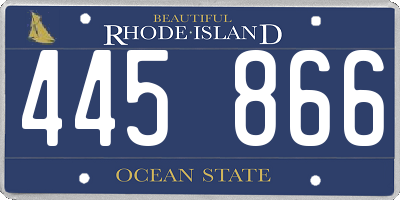 RI license plate 445866