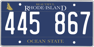 RI license plate 445867