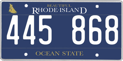 RI license plate 445868
