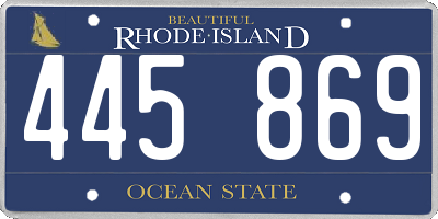 RI license plate 445869