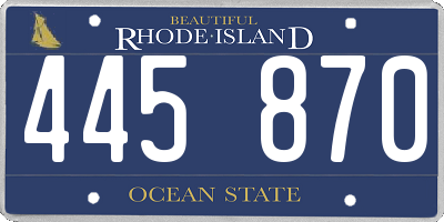 RI license plate 445870