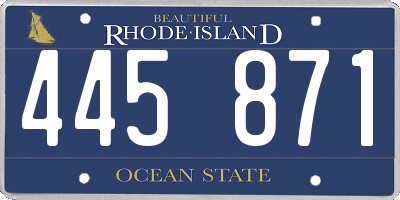 RI license plate 445871