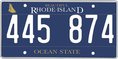 RI license plate 445874