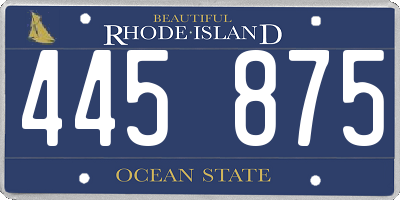 RI license plate 445875