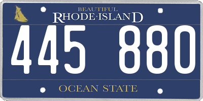 RI license plate 445880