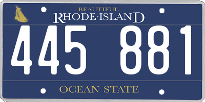 RI license plate 445881