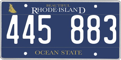 RI license plate 445883