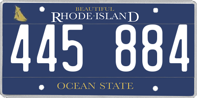 RI license plate 445884