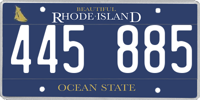 RI license plate 445885