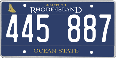 RI license plate 445887