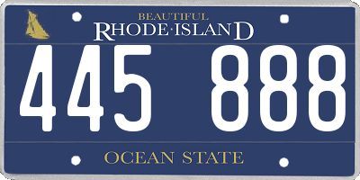 RI license plate 445888