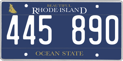 RI license plate 445890