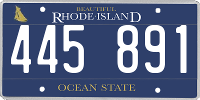 RI license plate 445891