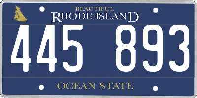 RI license plate 445893