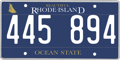 RI license plate 445894