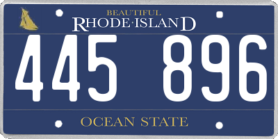 RI license plate 445896