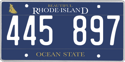 RI license plate 445897