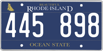 RI license plate 445898