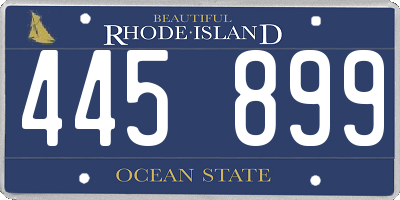 RI license plate 445899