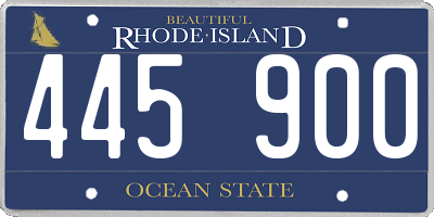 RI license plate 445900