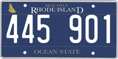 RI license plate 445901