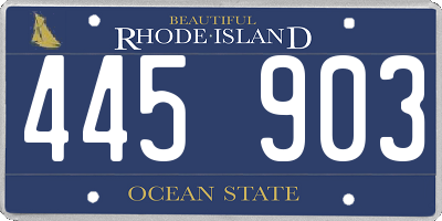 RI license plate 445903