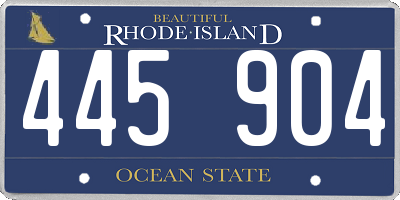 RI license plate 445904