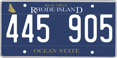 RI license plate 445905