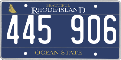 RI license plate 445906