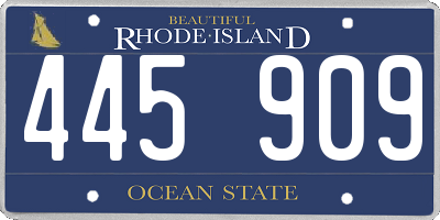 RI license plate 445909