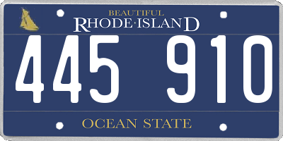 RI license plate 445910