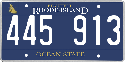 RI license plate 445913