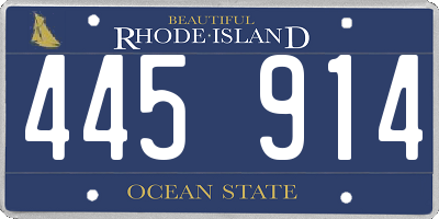 RI license plate 445914