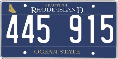 RI license plate 445915