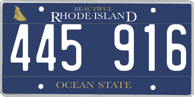 RI license plate 445916