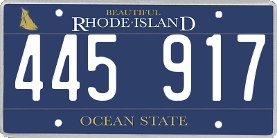 RI license plate 445917