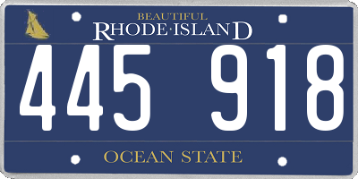 RI license plate 445918