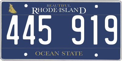 RI license plate 445919