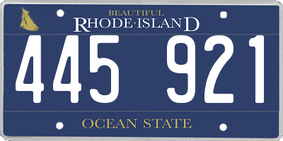 RI license plate 445921