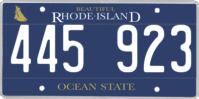 RI license plate 445923